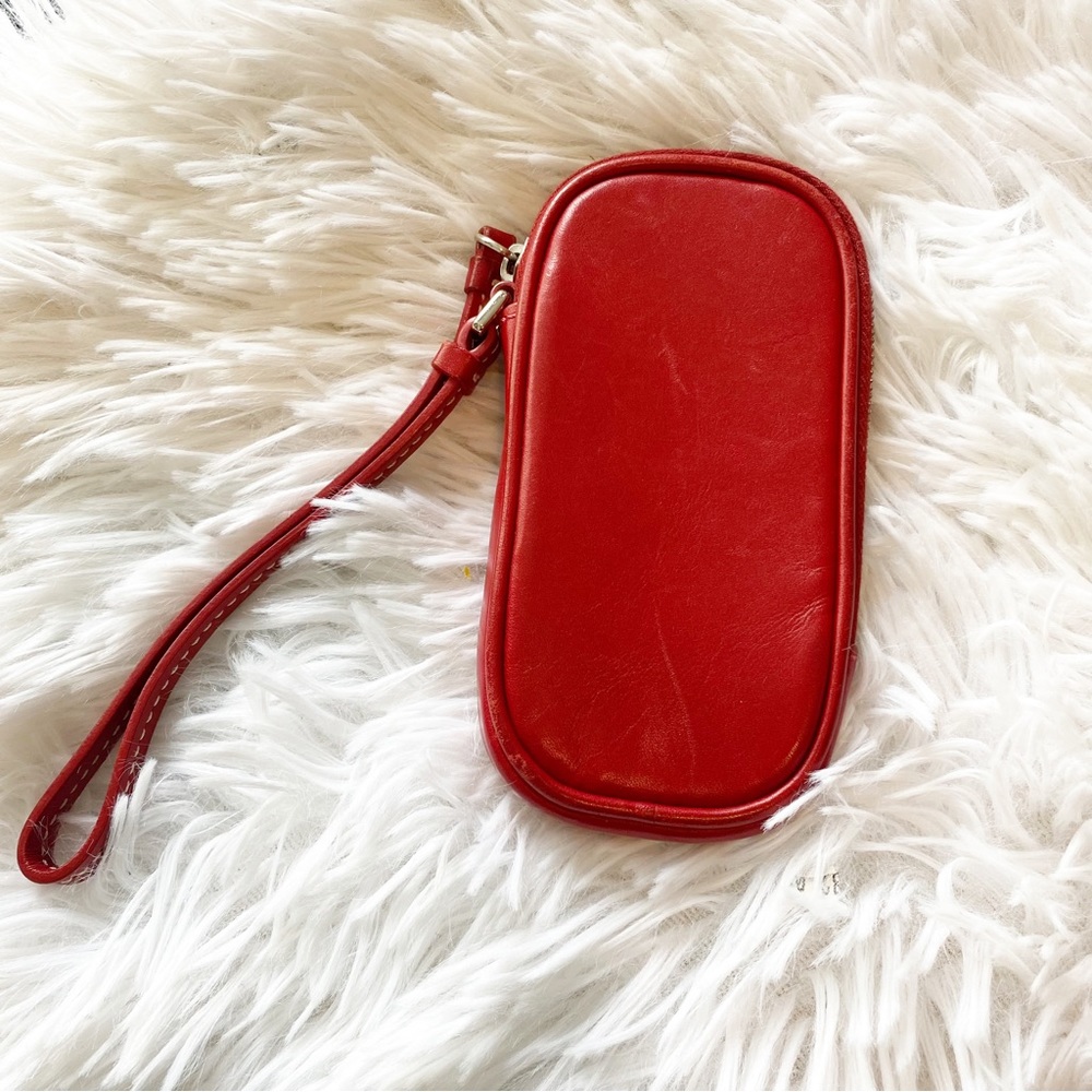 COACH vintage Red Leather Wristlet - Picture 6 of 10
